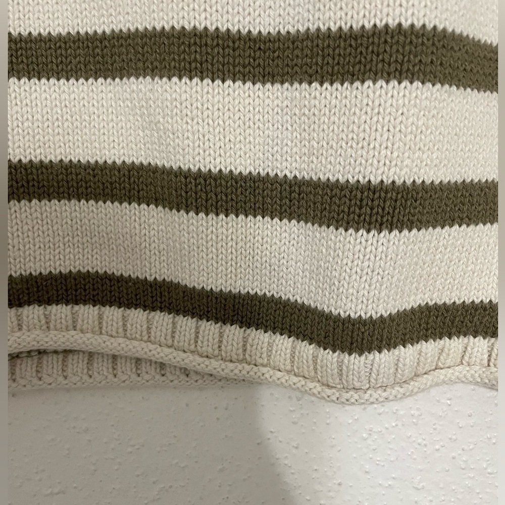 Madewell Conway Pullover Sweater Cream With Green Stripes Size XS - Picture 8 of 13